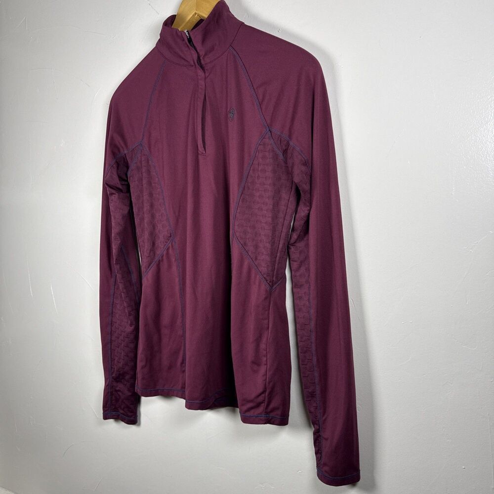 Ariat Tek Cold Series 1/4 Zip Baselayer Pullover Size Small Plum Purple Layering - Picture 3 of 11
